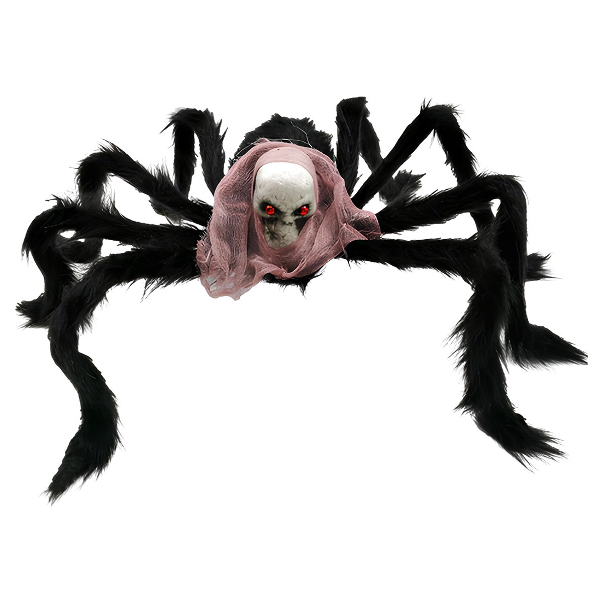 Aranha Peluda com Cabeça de Caveira 75cm