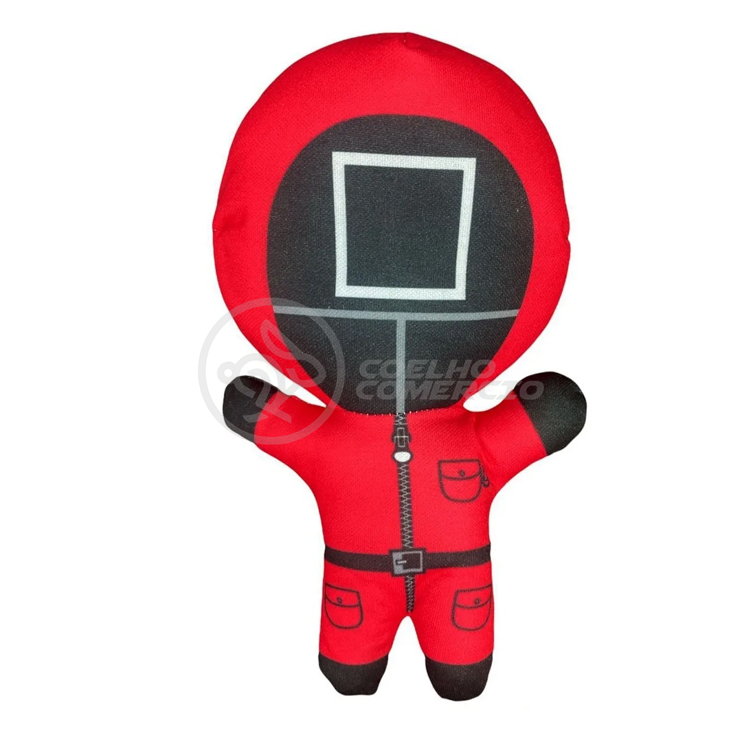 Boneco Pelúcia Squid Game Vermelho 26cm - Round 6 — Personagem: Quadrado