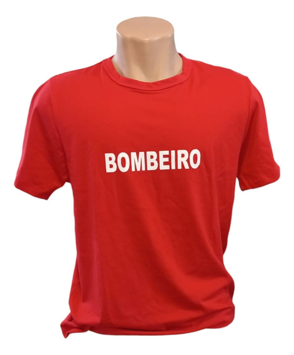 Camiseta Fantasia Bombeiro Unissex Tamanho P — Tamanho: G