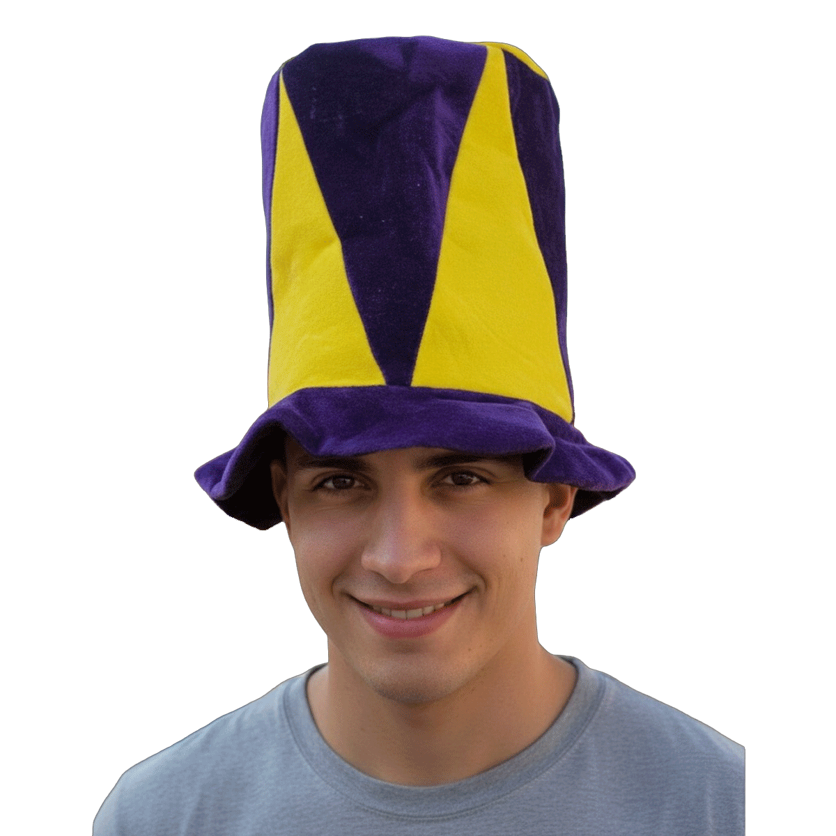 Cartola Veludo Multicolor - Estilo Festa e Carnaval — Cor: Amarelo e Roxo