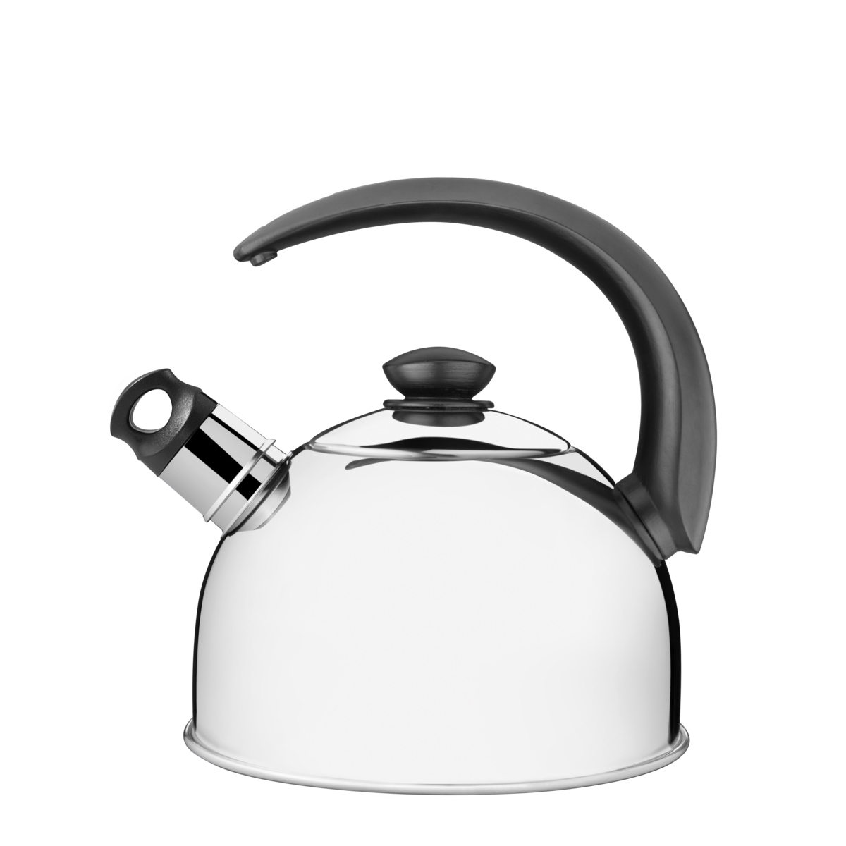 Chaleira Tramontina com Apito em Aço Inox Cabo Preto 2,1 L