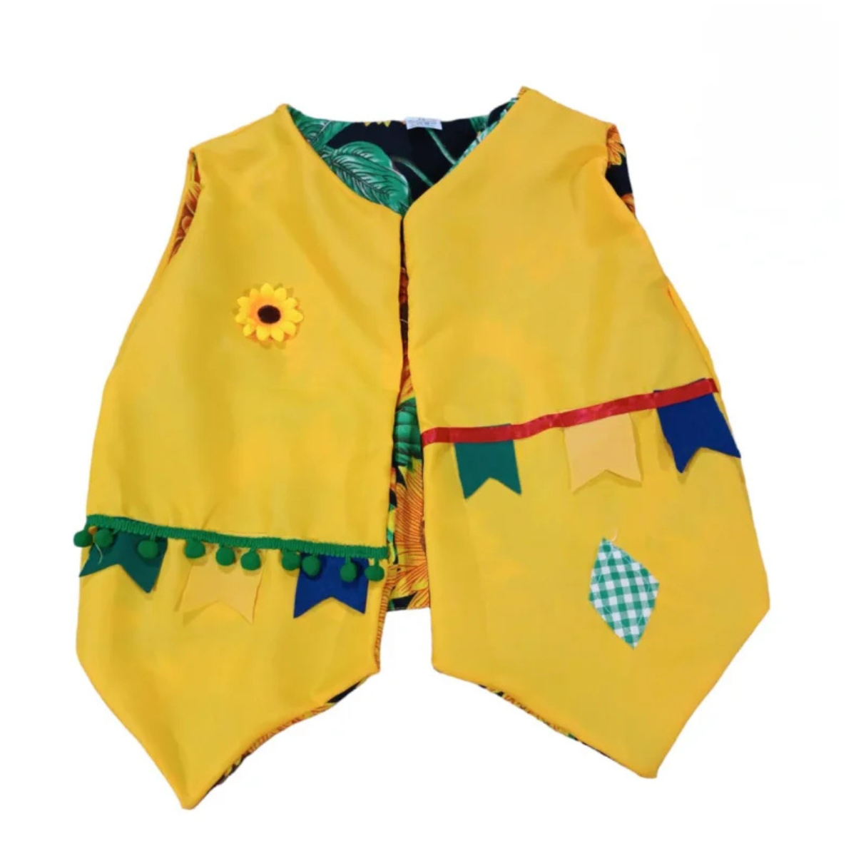 Colete Infantil Junino Dupla Face - Festa Junina — Cor: Amarelo