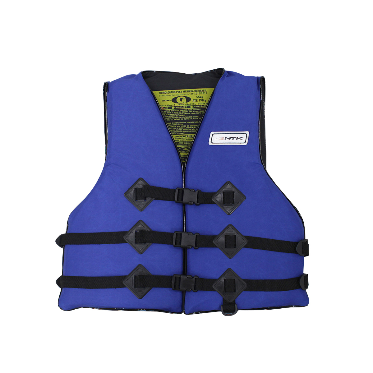 Colete salva-vidas Atlântico NTK Homologado pela Marinha Azul — Tamanho: 35 - 55 kg