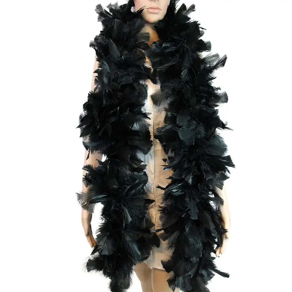 Estola de Penas Luxo para Carnaval e Fantasia — Cor: Preto