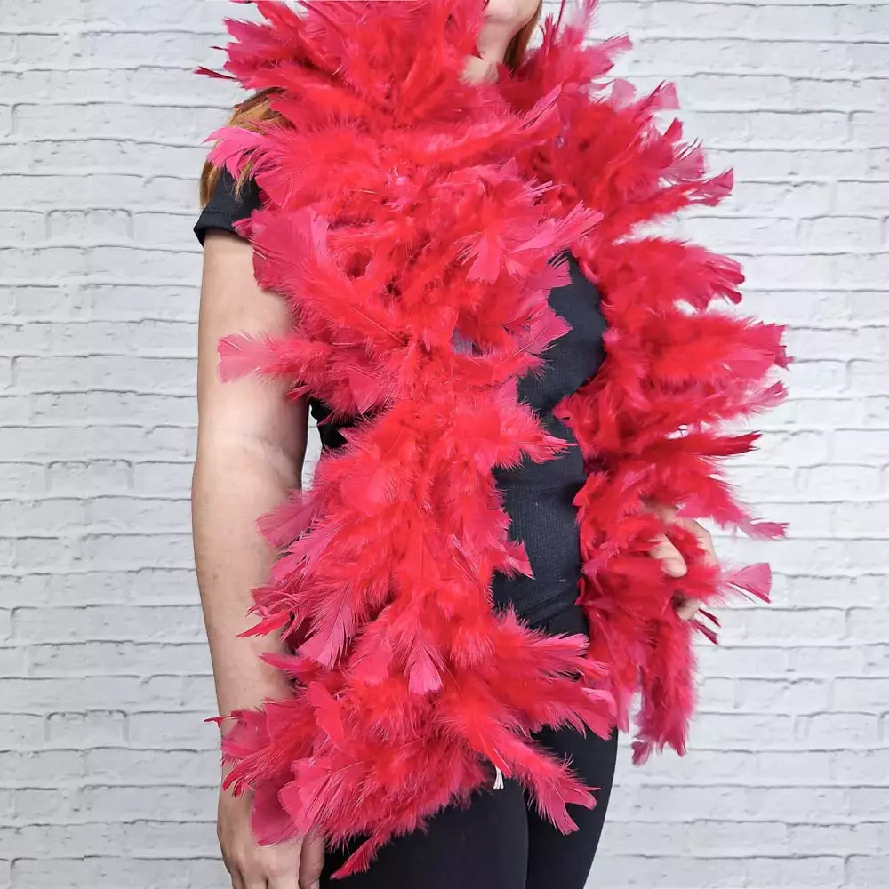 Estola de Penas Luxo para Carnaval e Fantasia — Cor: Vermelho