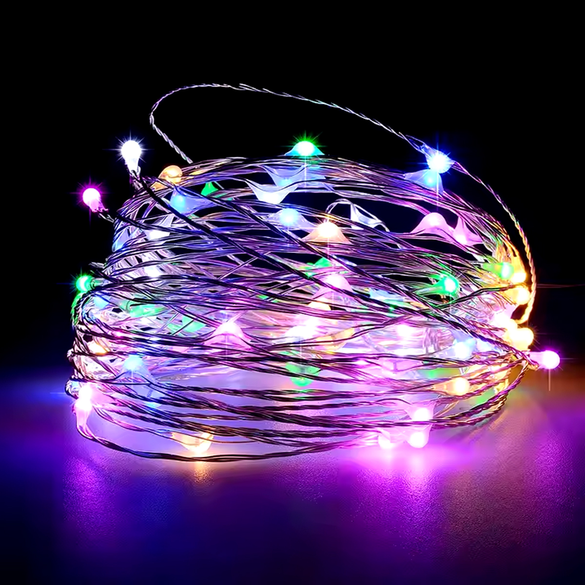 Fio Luzes de Fada LED 5 Metros – Decoração de Natal — Cor: Colorido