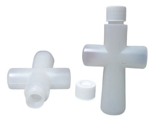Garrafa Cruz 100ml Vermelha - Vidro Decorativo — Cor: Branco