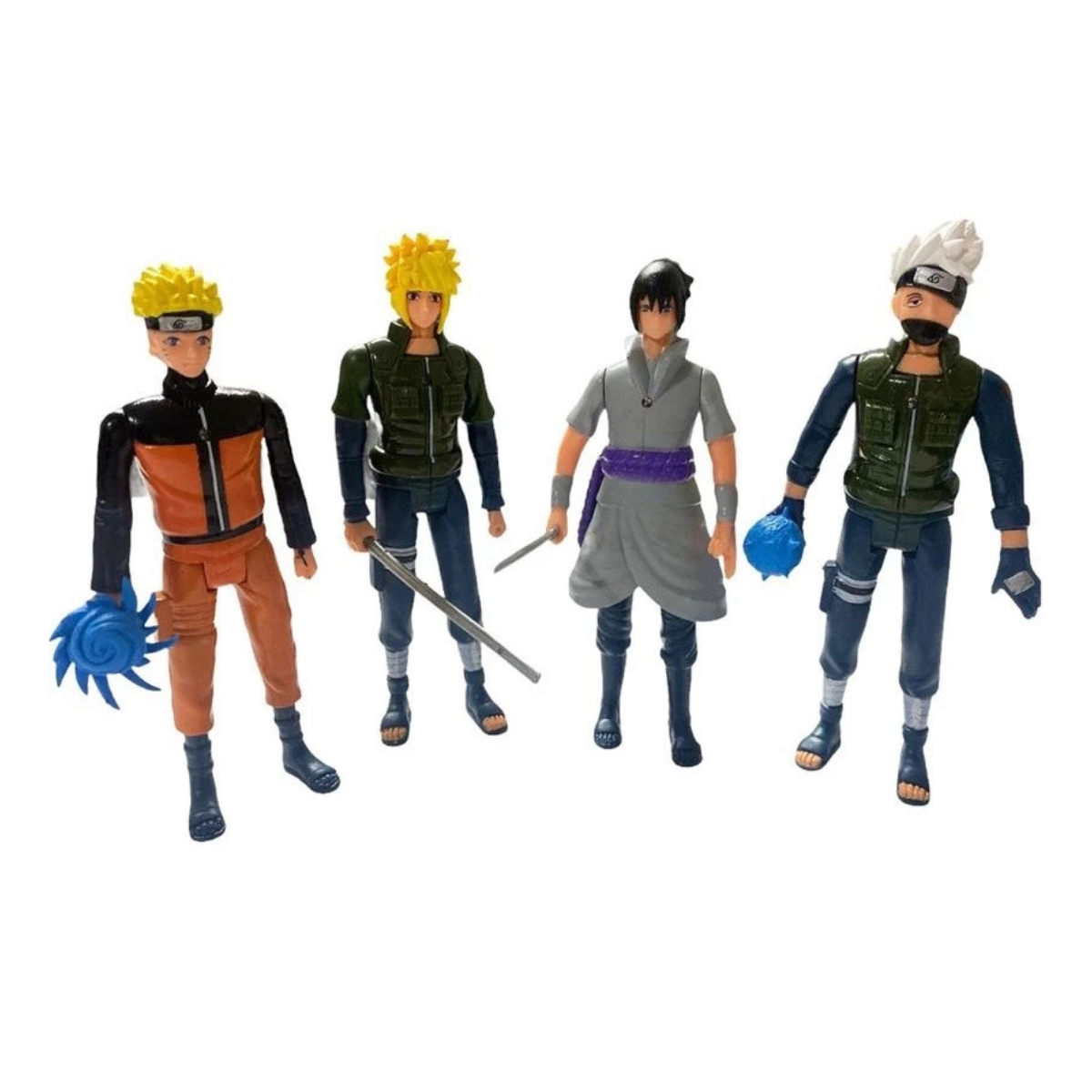 Kit 4 Action Figures Naruto Shippuden Kakashi Minato Sasuke