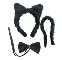 Kit Gata Preta de Pelúcia - Fofo e Colecionável — Cor: Preto