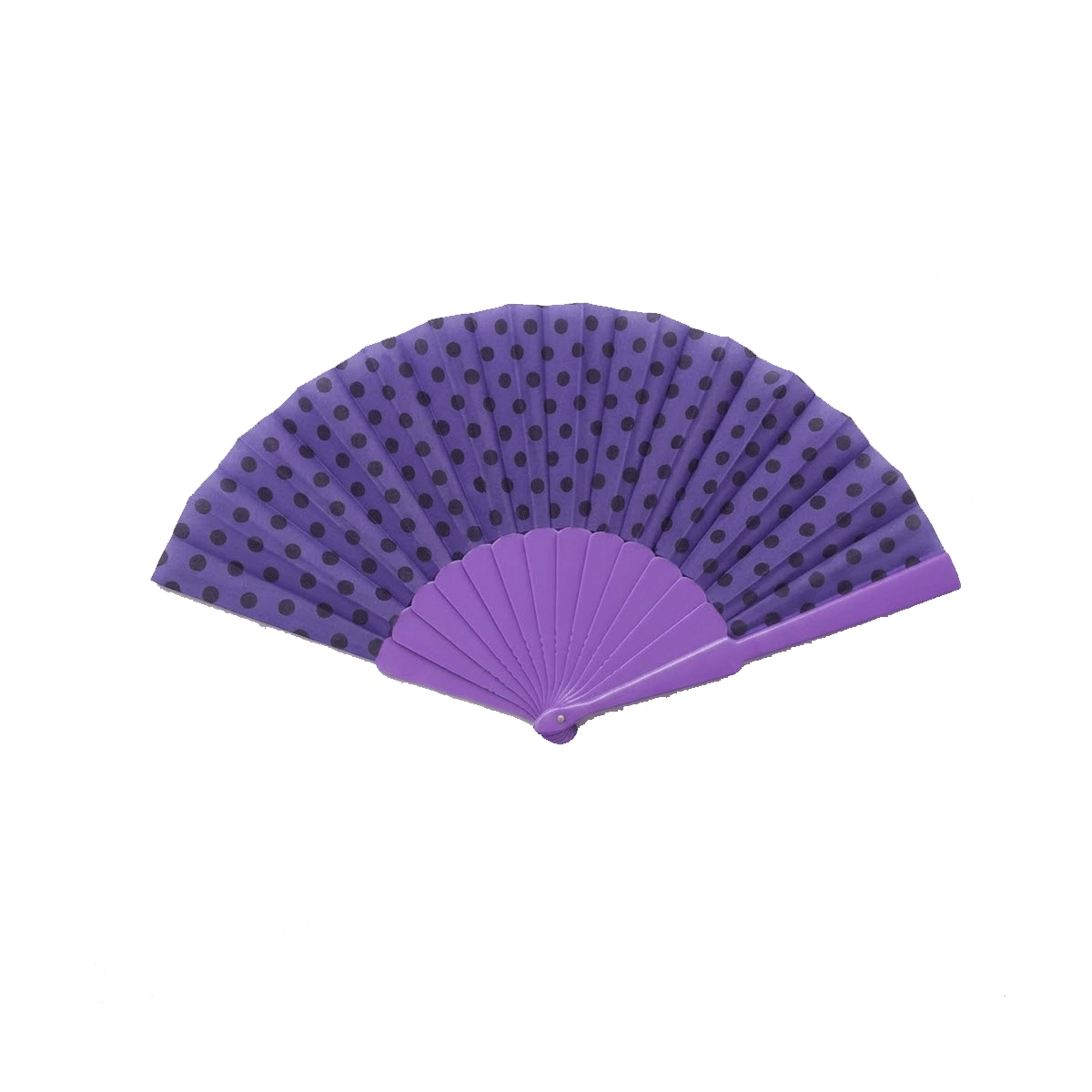 Leque Dobrável Colorido Poá - Bolinhas Compacto — Cor: Roxo