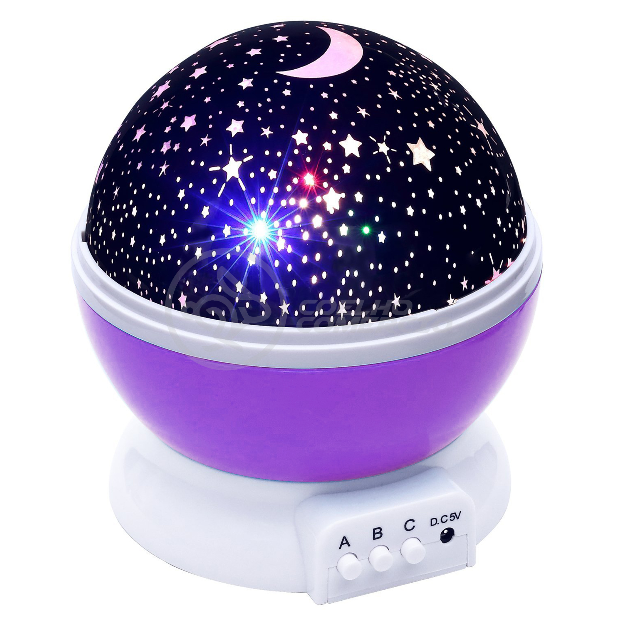 Luminária Projetor Estrelas Galáxia Rotativa 360 Azul