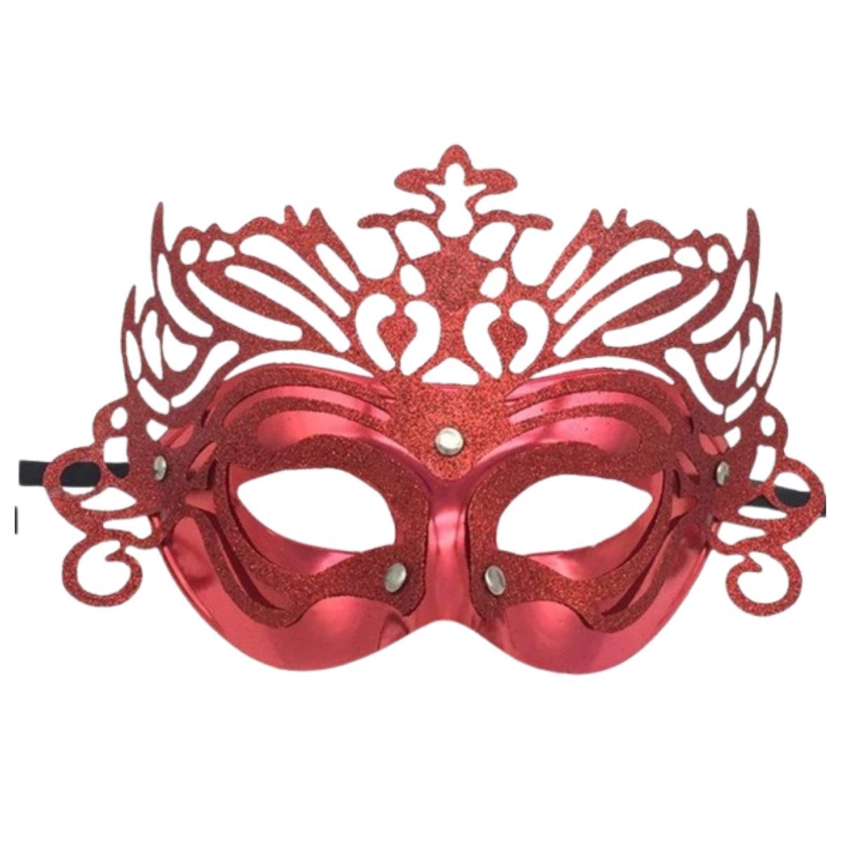 Máscara Veneziana Arabesco Luxo - Festa & Carnaval — Cor: Vermelho