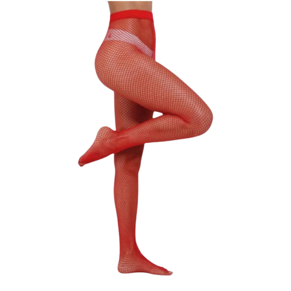 Meia-Calça Arrastão Neon Festival - Sexy e Colorida — Cor: Vermelho