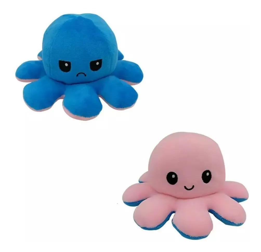 Polvo Reversível Pelúcia Tiktok Emojis - Cor Aleatória