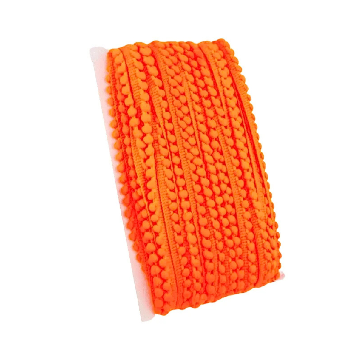 Pompom Rolo de 25m com 10mm Colorido - Ideal para Artesanato — Cor: Laranja Neon