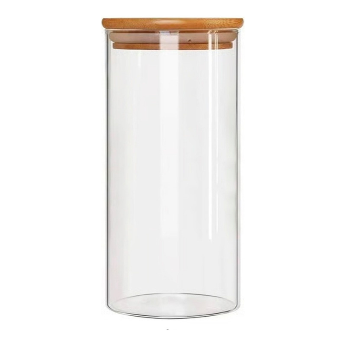 Pote de Vidro 1,5L com Tampa de Bambu Hermético