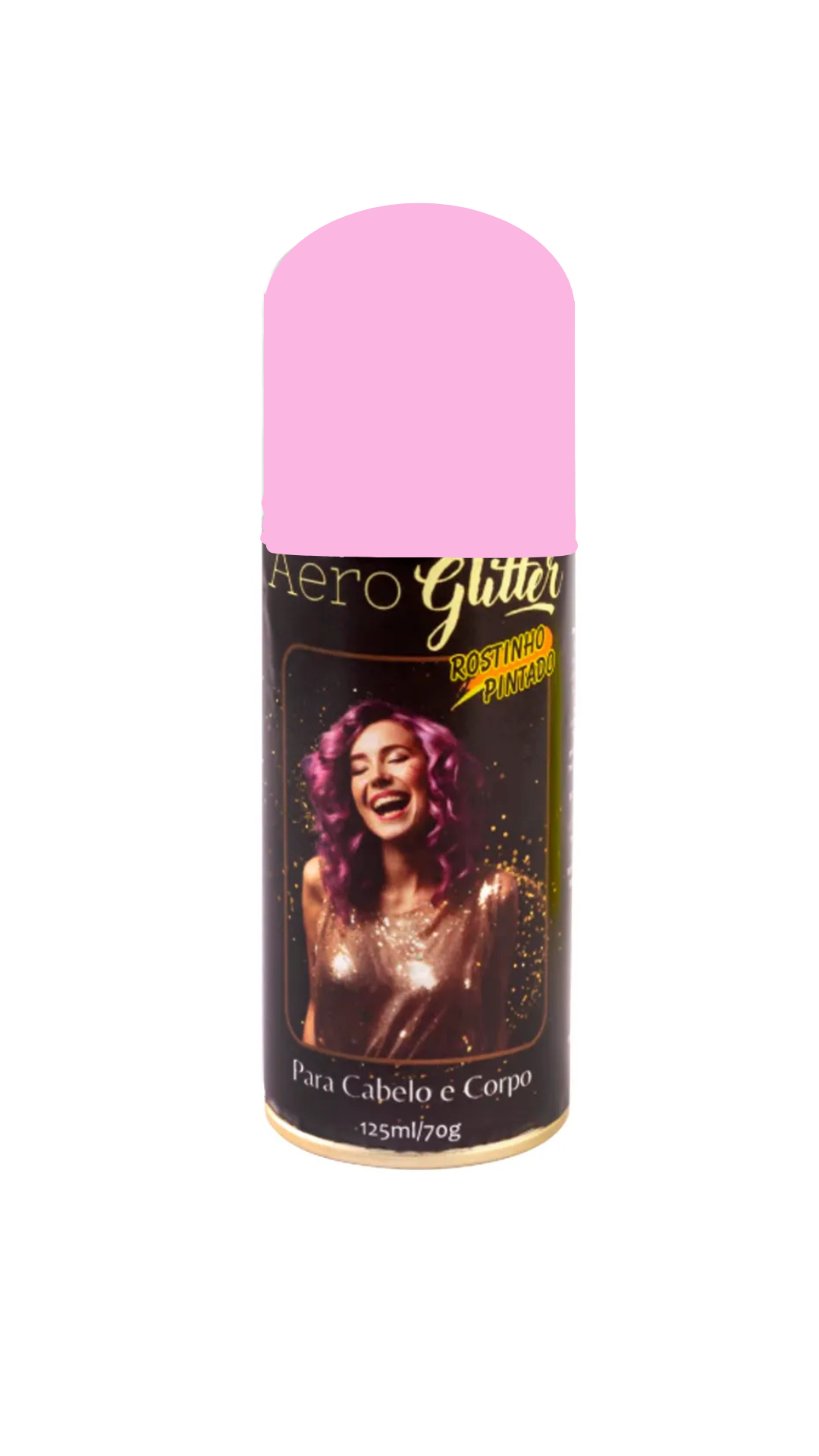 Tinta Aero Glitter Dourada 125ml - Festa e Carnaval — Cor: Rose
